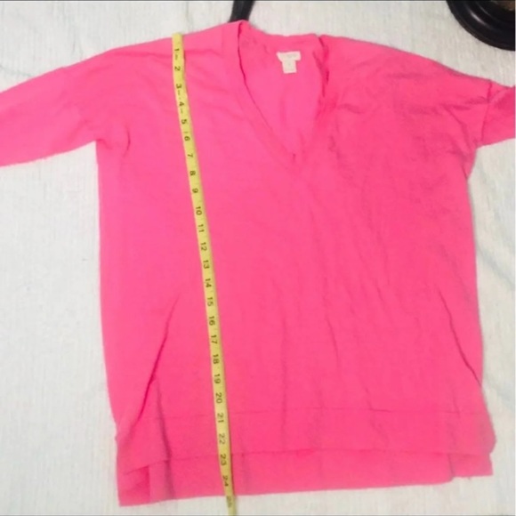 J. Crew Small Pink V- Neck Sweater Shirt Lightweight Long Sleeve - Picture 6 of 6